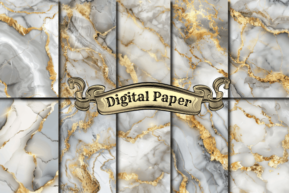 Download White and Gold Marble Digital Paper - Marble digital paper Collection