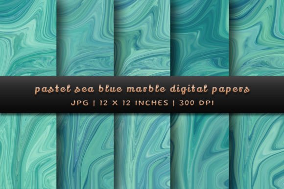 Download Pastel Sea Blue Marble Digital Papers - Marble digital paper Collection