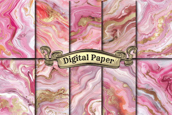 Download Pink and Gold Marble Digital Paper - Marble digital paper Collection