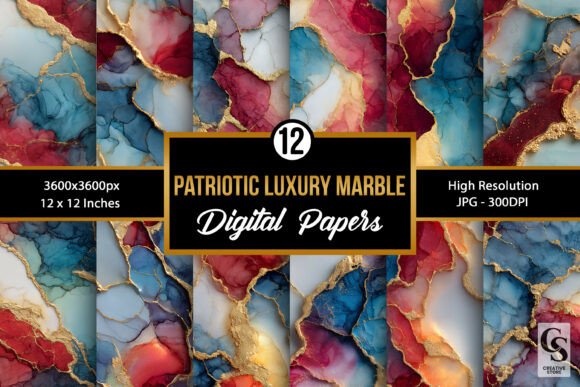 Download Patriotic Luxury Marble Digital Paper - Marble digital paper Collection